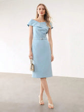 MOTF PREMIUM BELTED OFF SHOULDER FITTED DRESS